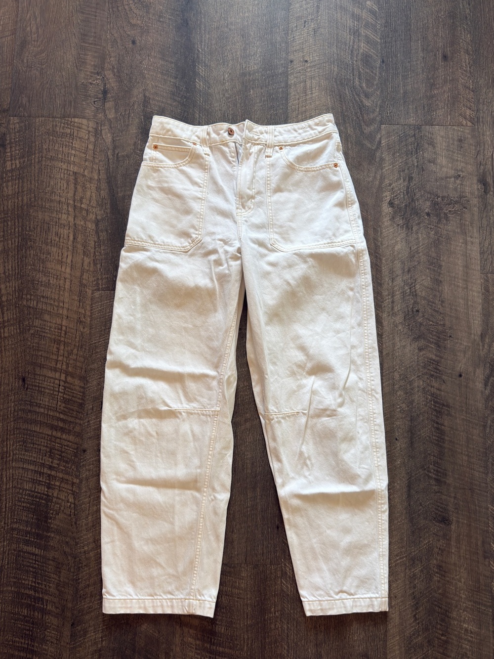 GAP Women's White Cropped Carpenter Jeans